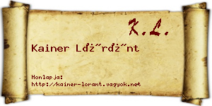 Kainer Lóránt névjegykártya