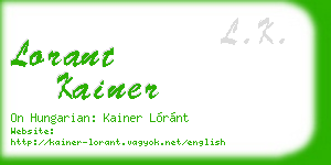 lorant kainer business card