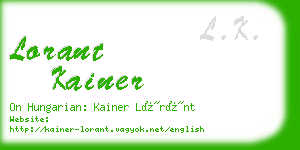 lorant kainer business card